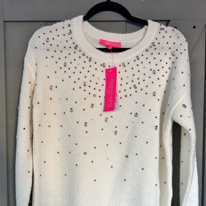 White super soft part cashmere Lily Pulitzer sweater